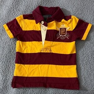 Polo by Ralph Lauren Kids Maroon and Yellow Striped Polo